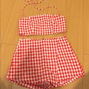Skort and crop top halter co ord set